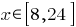 x in delim{[}{8,24}{]}